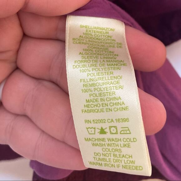 Sigrid Olsen Women's Eggplant Purple Quilted Button Front Jacket Size Medium - Picture 6 of 8